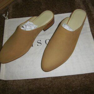 NISOLO Mariella Tan Leather Suede Mules sz 9,5 New